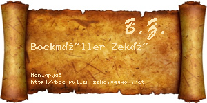 Bockmüller Zekő névjegykártya